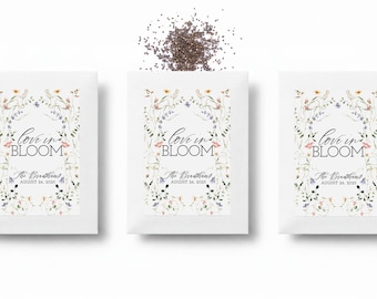 Wedding Seed Packs - Love in Bloom - Bridal Shower Idea - Custom Party Favor - Wildflower Seeds - Sustainable Wedding Favors