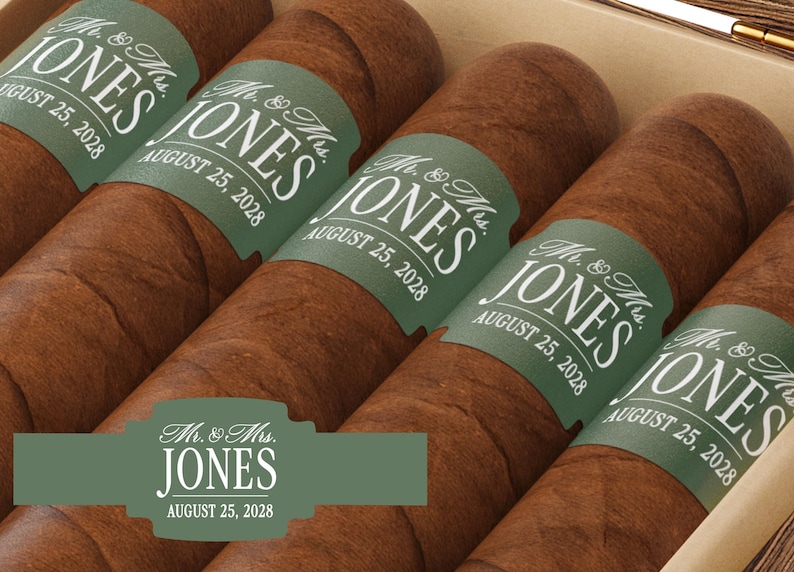 Club Aesthetic BULK Cigar Labels – Country Club – Custom Bridal Shower Favors – Elegant Cigar Labels - Wedding Cigar Labels image 19