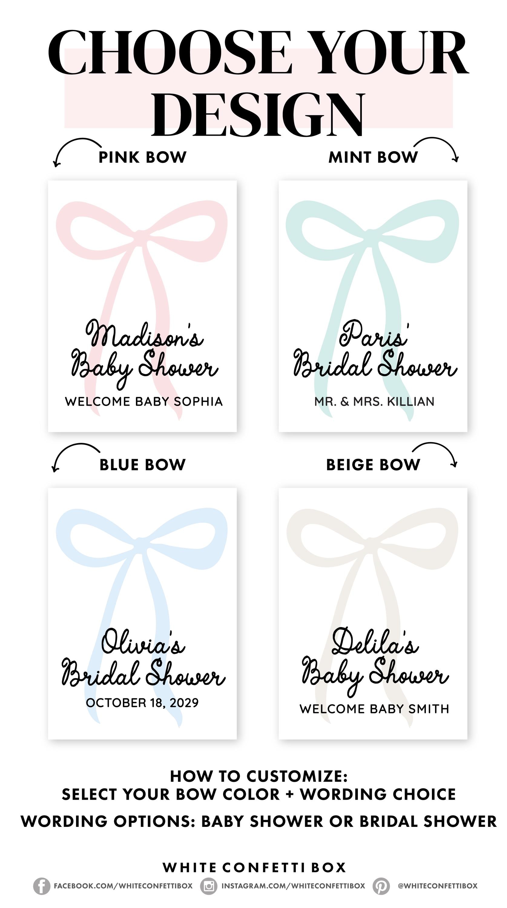 Schleife Brautparty Handdesinfektionsmittel Gefälligkeiten - Individuelle Dusche Gefälligkeiten - Kokette Schleife Brautparty Gefälligkeiten - Trendy Brautparty - Schleife Thema Dusche