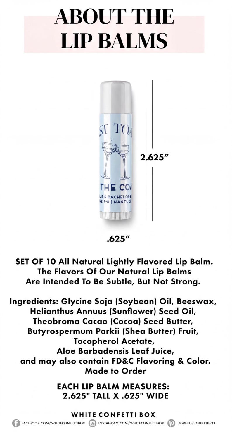 the label for the lip balm is shown