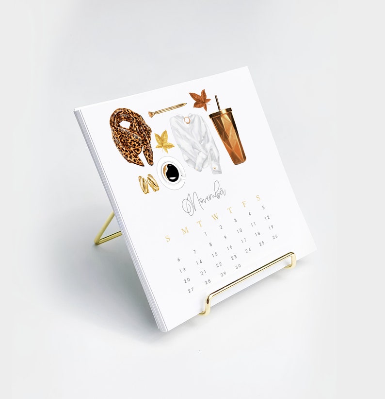 Christmas Gift 2023 Desk Calendar Set Fashion Illustration - Etsy