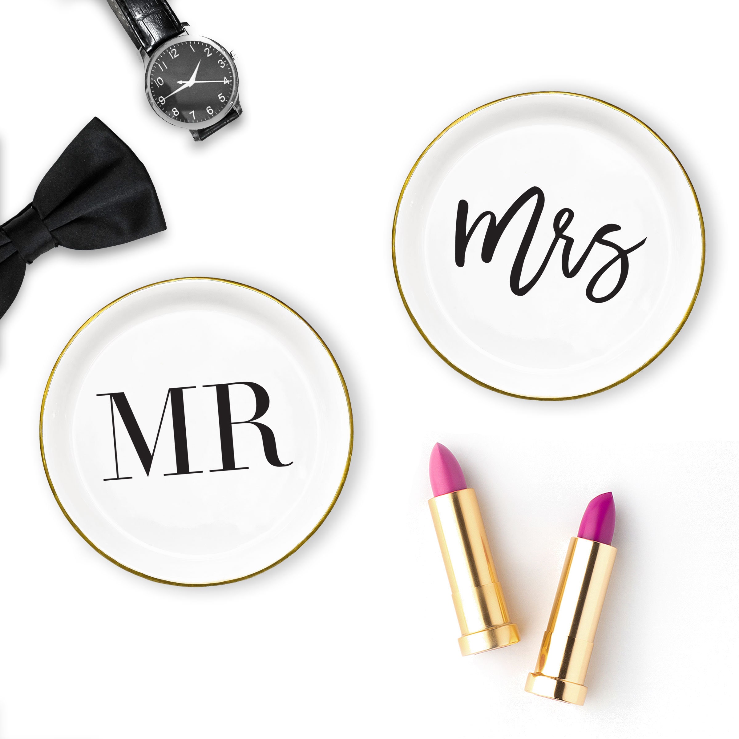 Custom Ring Dish SET Ring Dish Engagement Trinket Tray Etsy