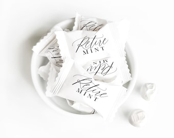 Retiremint White Mints BULK SET OF 100 - Happy Retirement - White Buttermints - Affordable Retirement Party favor - Retirement Party Favor