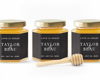 Honey Jar Wedding Favors - Baby Shower Favor for Guests - Bridal Shower Favors - Baby Shower Favor - Baptism Party Favor - Event Favor Honey