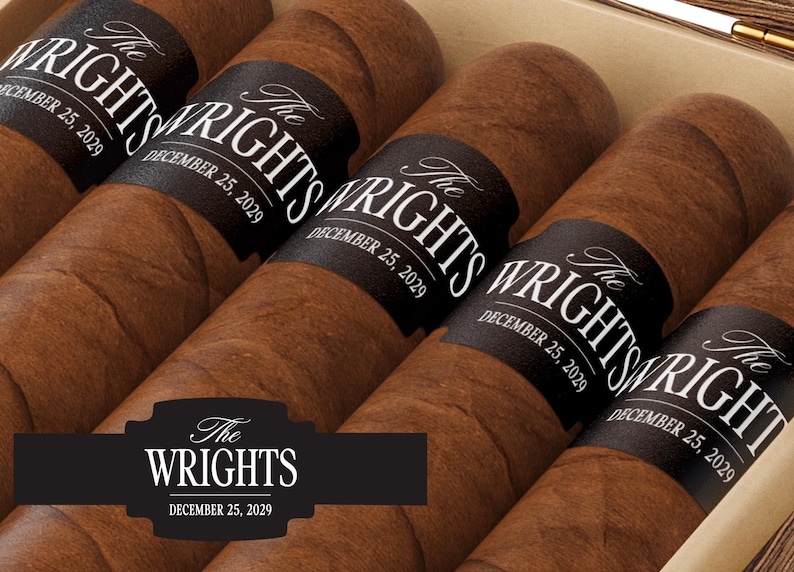 Club Aesthetic BULK Cigar Labels – Country Club – Custom Bridal Shower Favors – Elegant Cigar Labels - Wedding Cigar Labels image 15