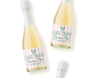 Etiquetas personalizadas para champán - Etiquetas personalizadas para vino - Etiquetas para mini botellas de champán - Recuerdos para fiestas - Decoración para bodas - Despedida de soltera - Cumpleaños