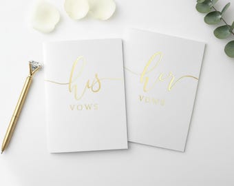 Vow Books - Gold Foil Vow Books - Wedding Vow Books - Affordable Vow Books - Minimalist Vow Books - Keepsake Wedding Vow Books