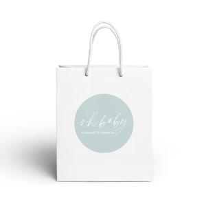 Baby Shower Party Favor Gift Bags - SET OF 10 - Baby Sprinkle Favor Bags- Oh baby shower bags - Baby Shower Favor Ideas - Custom Gift Bags