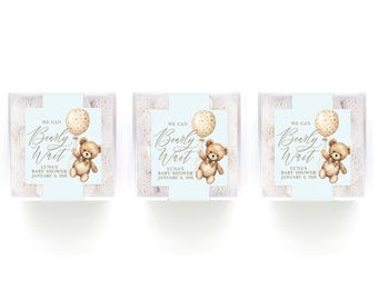 Bearly Wait Party Favor - Clear Cube Candy Favor Boxes - Baby Shower Party Favors - Favor Boxes - Teddy Bear Favors - Candy Cube SET
