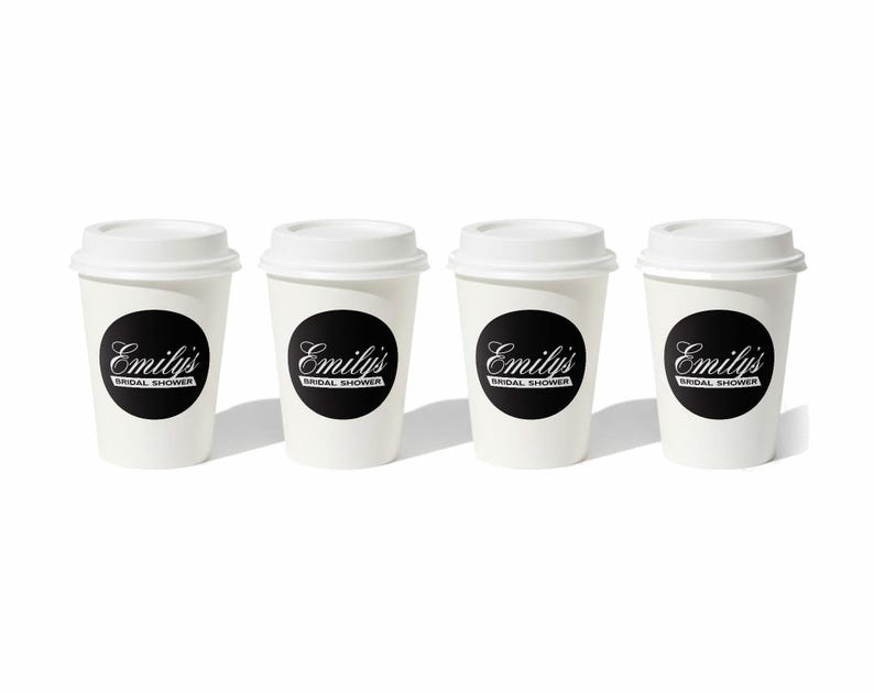 Classic Coffee Theme Baby Shower - Cafe Bebe Coffee Cup Favor - Baby is Brewing Shower Favor - Coffee Cup - 2.5" Coffee Shower Label immagine 9