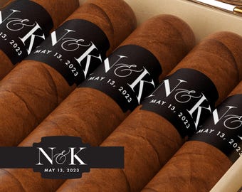 BULK Custom Cigar Bands  - Custom Wedding Cigar Labels - Wedding Cigar Bar Favors - Cigar Labels - Custom Wedding Favors - Wedding Favors