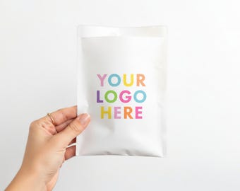 White Paper Favor Bags - Custom Design - Your Logo Here - Kraft Treat Cookie Bags - Fully Customizable - 6" x 8" Flat Bags