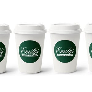 Classic Coffee Theme Baby Shower - Cafe Bebe Coffee Cup Favor - Baby is Brewing Shower Favor - Coffee Cup - 2.5" Coffee Shower Label immagine 6