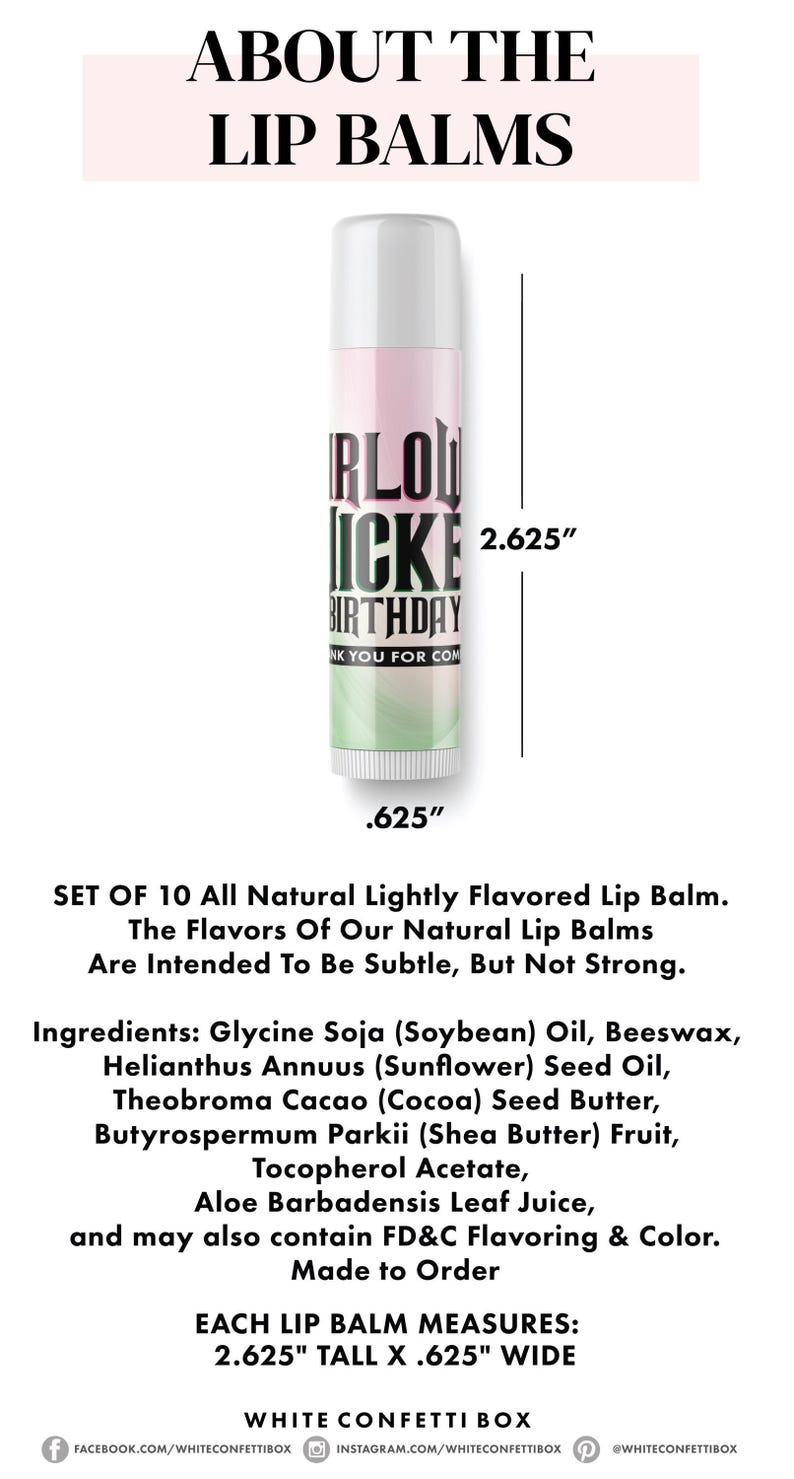 Good Witch Birthday Favors - SET of Girls Birthday Lip Balm - Pink & Green Birthday - Pink Witch Party Favors - Green Witch Party Favor image 2