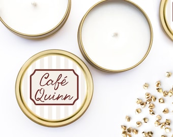 Cafe Shower Favors - Gold Candle Favors BULK - French Themed Shower - Love Is Brewing Favors - Baby Is Brewing Shower Favors