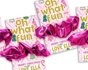 Girls Holiday Class Party Favor SET - Kids Christmas Party Favor - Christmas Scrunchie Class Favor -Affordable Christmas Favors -