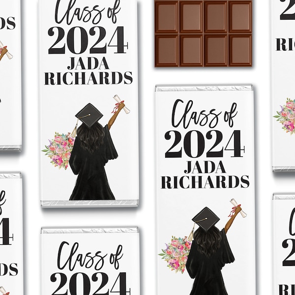 BULK Graduation Favors - Chocolate Bar WRAPPERS ONLY - Class of 2024 Party Favor - Graduation Party Candy Bar Idea - Grad Party Favor Idea