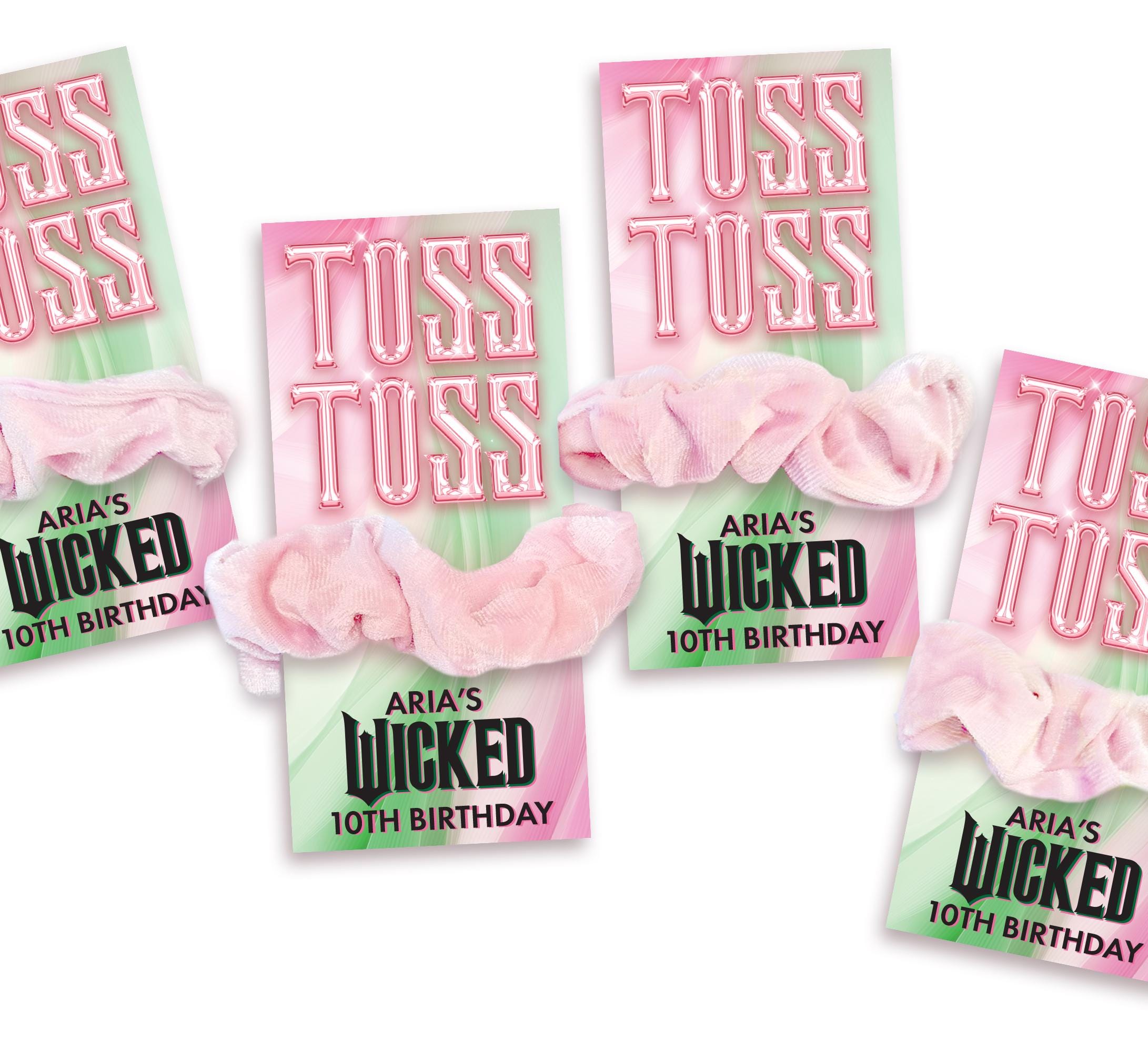 Good Witch Toss Toss Geburtstagsparty EDITIERBARE VORLAGE - Toss Toss Digital Download - Kinder Hexenparty Download - Pink &amp; Grün Party Favor