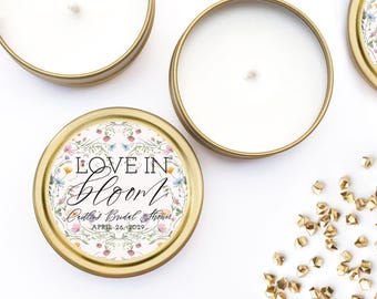 Love In Bloom Wildflower Candle Favors for Guests Bulk - Love In Bloom Favors - Wildflower Favors - BULK Candle Favors - Bridal Shower Favor
