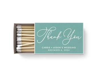 BULK Wedding Matches SET OF 50 - Thank You - Custom Matches - Wedding Favors - Shower Favors - Custom Party Favors - Custom Matchbooks