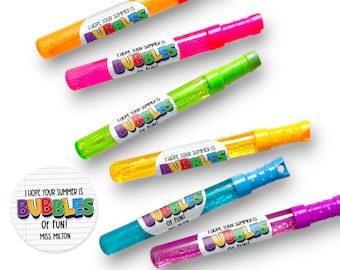 Bubble Wands - End Of Year Gifts for Kids - Summer Break Class Party Favor - Last Day of School - Bubbles Summer Favor - Gift From Teacher