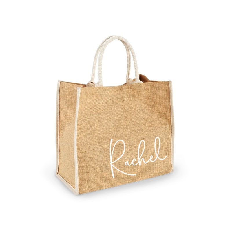 Personalized Burlap Bag Burlap Bachelorette Bag White Etsy