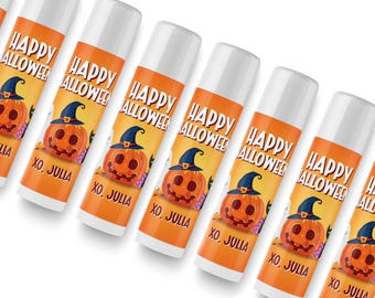 Lip Balm LABELS ONLY - Affordable Halloween Favors - Kids Halloween Lip Balm - Halloween Party Favor - Halloween Class Party Favor -  Spooky