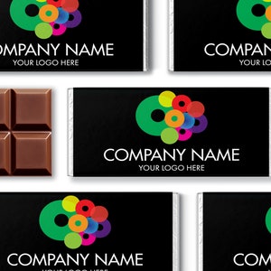 Logo Chocolate Custom WRAPPERS ONLY - Branded Candy Bar Wrappers - Corporate Candy Wrapper - Marketing Chocolate Bar Wrapper - Branded Favor