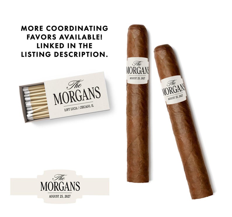 Club Aesthetic BULK Cigar Labels – Country Club – Custom Bridal Shower Favors – Elegant Cigar Labels - Wedding Cigar Labels image 5