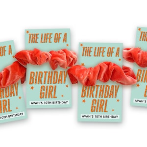 The Life of a Birthday Girl Scrunchies SET - Girls Party Favor - The Life of a Birthday Party Favor - Girl Trendy Birthday - Life of A Party