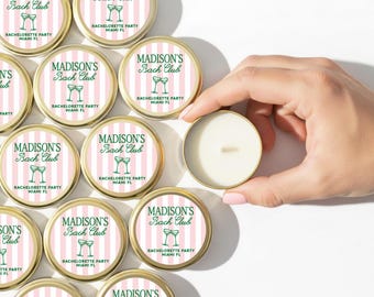 Social Club Mini Gold Candle Favors – Social Club Girls Weekend - Bridal Shower Favors – Personalized Travel Candles – Birthday Party favors