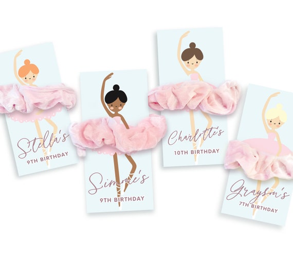 Affordable Birthday Favors for Girls SET - Ballerina Birthday Scrunchie - Birthday Dance Party Favors - Ballerina Girls Birthday Favor