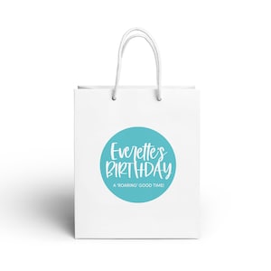 Birthday Favor Gift Bags - SET OF 10 - With Custom Labels - White Party Bags - Birthday Party Favor Bags - Party Bags - Personalized Bags