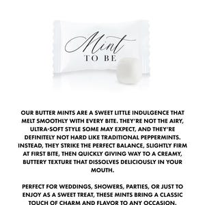 Mint To Be White Mints BULK SETS - White Buttermints - Affordable Wedding Favor - Individually Wrapped Wedding Candy - Wedding Mint image 2