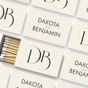 Monogram Matches - SET OF 50 - Wedding Favors - Initials - Personalized Matches - Bridal Shower - Modern Design - Personalized Wedding Favor