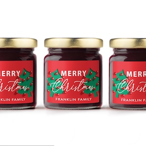 BULK Holiday Favors - Holly Berry Blueberry Jam Christmas Party Favor - Corporate Holiday Favors - Holiday Jam Favor - Christmas Favors