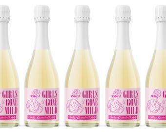 Etiquetas para mini botellas de champán para despedida de soltera - Pegatinas "Girls Gone Mild" - Etiquetas para botellas de vino y champán para despedida de soltera - Etiquetas de vino personalizadas
