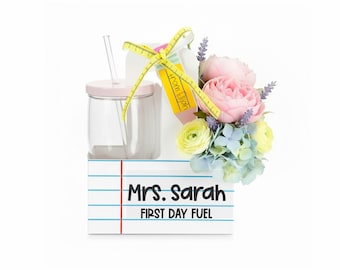 Regalo para maestros: Portavasos para bebidas. Semana de agradecimiento a los maestros. Idea para el regreso a clases. Portavasos desechable personalizado para dos vasos.
