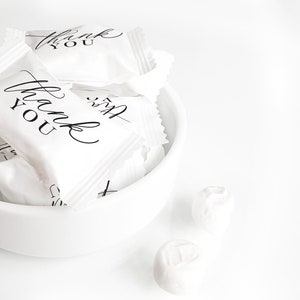 Thank You White Mints BULK SET OF 100 - White Buttermints - Affordable Business Favor -  Individually Wrapped Wedding Candy - Wedding Mint