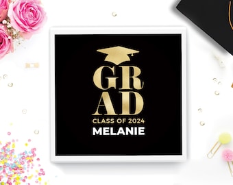 Graduation Gift Box - Class of 2024 - Graduation - Custom Graduation gift Box - Custom Gift Box - Personalized Gift Box - White Confetti Box