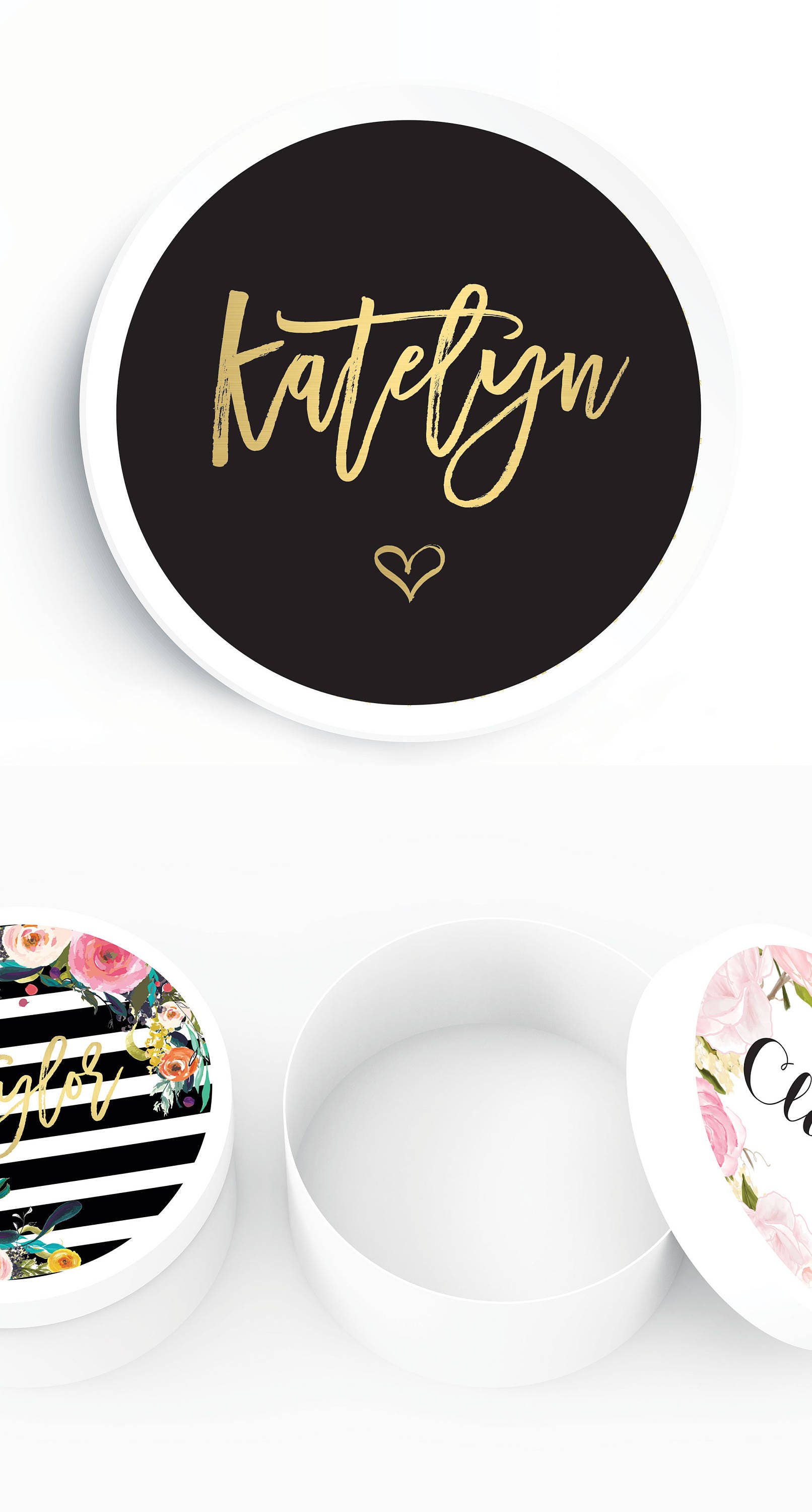 Custom Gift Box White Confetti Box Round White Hat Box Etsy