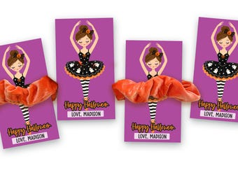 Recuerdos de fiesta de Halloween para niños - SET de recuerdos de Halloween económicos para niñas - Coletero de bailarina de Halloween - Recuerdo de esqueleto de Halloween