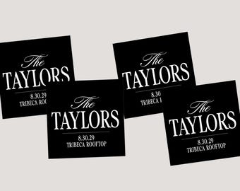 Personalized Club Aesthetic Wedding Favor Stickers - SET of Bridal Shower Stickers - Wedding Favor Idea - Wedding Welcome Bag Labels