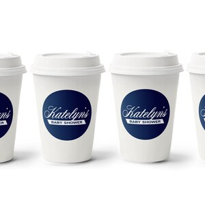 Classic Coffee Theme Baby Shower - Cafe Bebe Coffee Cup Favor - Baby is Brewing Shower Favor - Coffee Cup - 2.5" Coffee Shower Label immagine 4