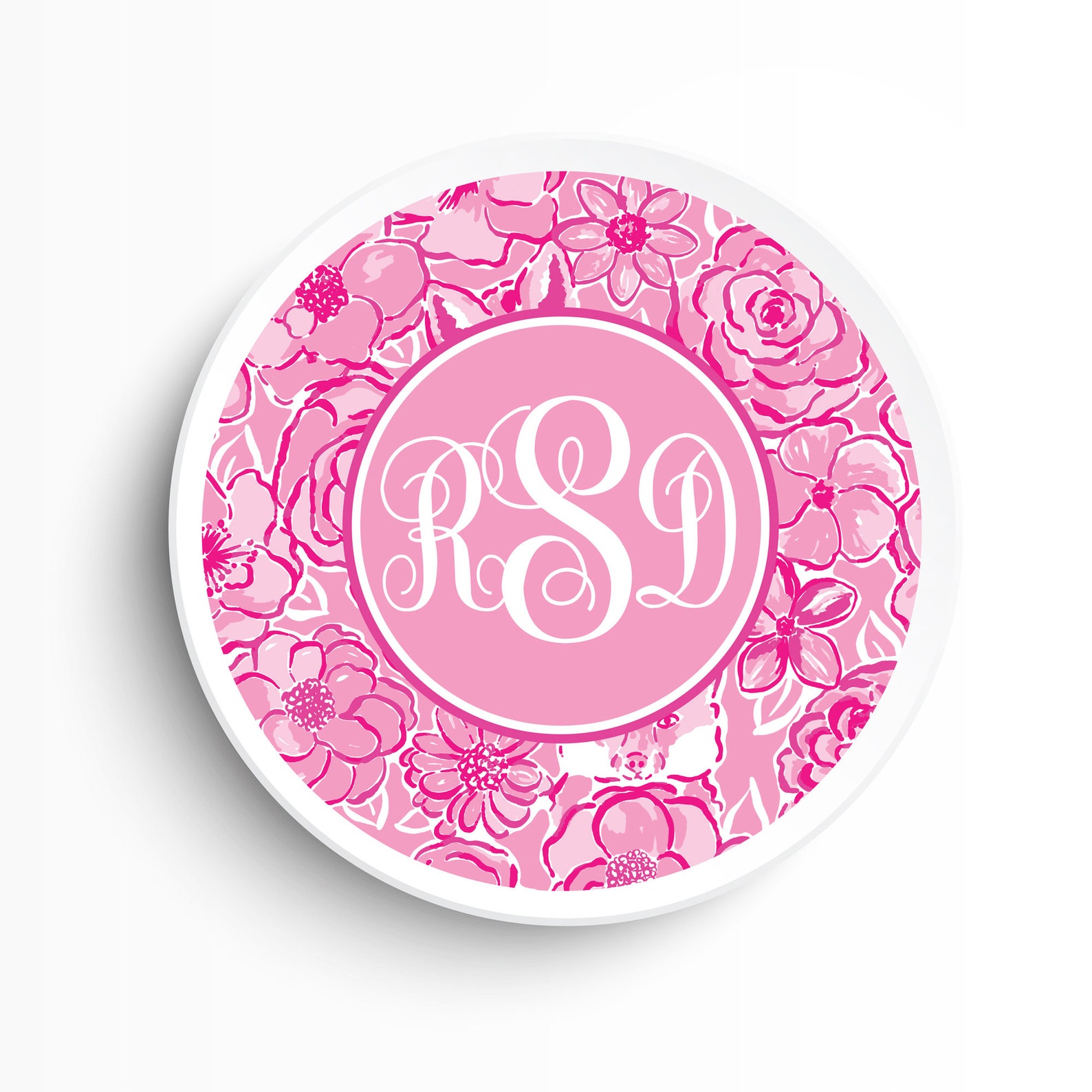 Initials Monogram Gift Box Round White Box Custom Gift Box Etsy