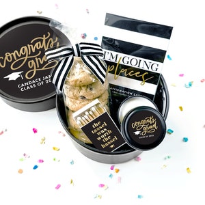 Graduation Gift Box - Class of 2025 - Graduation Gift Idea - Graduation Gift Set - Custom Gift Box - Grad Gift Under 30 - White Confetti Box
