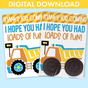 Baustelle Geburtstagsfeier INSTANT DOWNLOAD - Kipper Geburtstagsfeier - Jede Menge lustiges Gastgeschenk - Dump Truck Baustelle Gastgeschenke