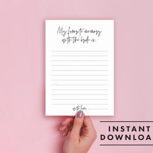 Modern Bridal Shower Game - Wedding Shower Idea - INSTANT DOWNLOAD - Minimalist Bridal Shower Game PRINTABLE - Favorite Memory with Bride