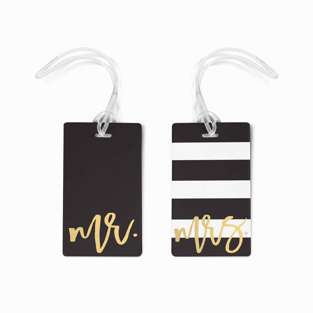 Mr. & Mrs. Luggage Tag Bride and Groom Luggage Tags His and Hers Travel