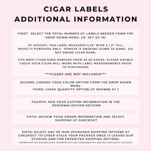 Club Aesthetic BULK Cigar Labels – Country Club – Custom Bridal Shower Favors – Elegant Cigar Labels - Wedding Cigar Labels image 3